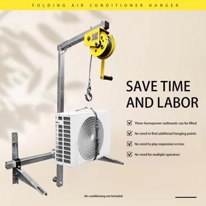 접이식 크레인 에어컨 리프팅 브래킷 경량 리프팅 머신 브래킷 공중 작업 도구 풀리 핸드 크랭크 리프팅 머신