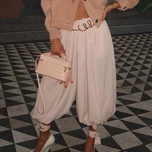 마에무킬라베 패션 루즈 드로스트링 조거 벌룬 팬츠 여성 캐주얼 엘라스틱 웨이스트 배기 팬츠 일상 생활 휴가용 바지