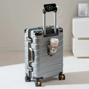 남녀공용 대용량 튼튼한 여행가방, 유니버셜 휠 알루미늄 프레임 트롤리 캐리어, 학생 여행용 비밀번호 케이스