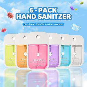 여행용 손 소독제 스프레이 1~6팩 - 무알코올 & 보습 젤, 45ml 용량, 이동 중, 사무실 및 일상 관리용