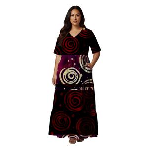 사모아 여성 야외용 드레스 맞춤형 브이넥 미디 소매 의류 하와이안 트로피컬 패턴 스커트 통가 피지 디자인 여성 드레스