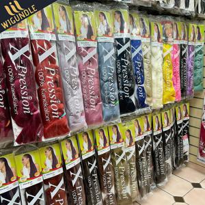 82인치 XP 크로셰 점보 브레이딩 헤어 롱 카네칼론 합성 브레이드 크로셰 헤어 익스텐션 프리 스트레치 블랙 여성용