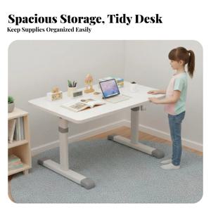 핸드 크랭크 조절식 학습 스테이션 인체공학적 디자인 학생용 책상 기울일 수 있는 데스크탑 홈스쿨링, 놀이방용 내장 서랍