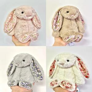 Jc 향기로운 보니 토끼 플러시 장난감 꽃무늬 귀가 있는 귀여운 인형 부드러운 소파 쿠션 어린이 생일 선물 방 장식