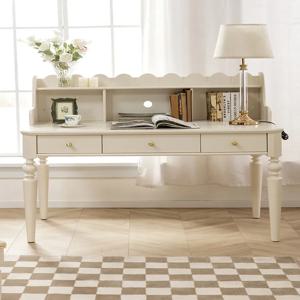 크림 윈드 데스크 순수 통나무 화이트 어린이 침대