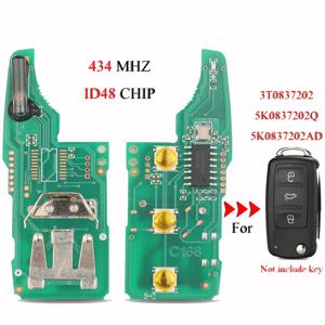 Jingyuqin 원격 자동차 키 회로 기판 VW 비틀 캐디 Eos 골프 6 Jetta Tiguan 좌석 Skoda Fabia 434Mhz ID48 칩 5K 0837202 광고