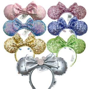 디즈니 미키 마우스 귀 머리띠 실버 100주년 기념 미니 헤어 후프 생일 선물 성인/어린이 코스프레 액세서리