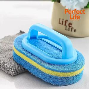 손잡이가 있는 냄비 세척 주방 청소 브러시 - 냄비 세척용 고밀도 두꺼운 수세미 세라믹 타일 벽 청소 브러시