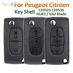 원격 키 케이스, 시트로엥 C2 C3 C4 C5 C6 푸조 207 307 308 407 607 807 HU83 VA2 CE0523 CE0536 2 3 버튼 포브 하우징 쉘