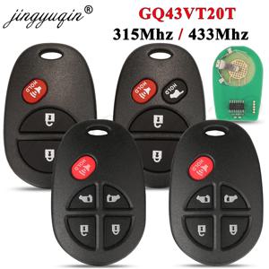 Jingyuqin 315/433MHz GQ43VT20T Toyota Sienna Tundra Sequoia Tacoma Camry Highlander Aurion 2004-2018 용 원격 자동차 열쇠 고리