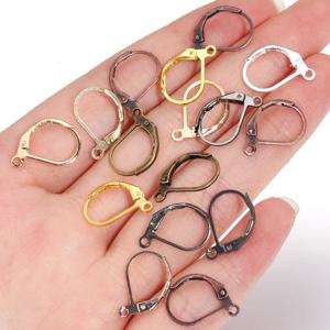 50 개/몫 저자 극성 귀걸이 후크 프랑스어 레버 다시 Earwire 스테인레스 스틸 귀걸이 걸쇠 보석 만들기 결과