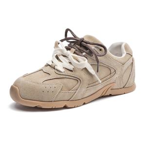 AIYUQI 여성용 운동화 2026 여성용 새로운 미끄럼 방지 독일 트레이닝 신발 플랫 대형 정품 가죽 러닝 여성 신발