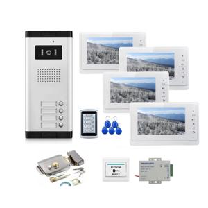 2~12개 유닛 아파트 비디오 인터콤 시스템 RFID 비밀번호 접근 비디오 초인종 도어폰 (가정용/건물용 모니터)
