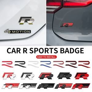 3D 금속 R 로고 스티커 자동차 뒷 트렁크 바디 엠블럼 스티커 VW 골프 5 6 7 MK7 MK6 폴로 제타 Scirocco Beetle Passat Tiguan