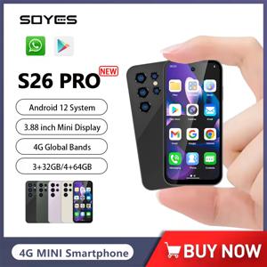 SOYES S26 Pro 미니 스마트폰 안드로이드 12 글로벌 4G 밴드 3.88 인치 IPS 3GB+32GB/4GB+64GB 휴대 전화 1950mAh 소형 휴대 전화