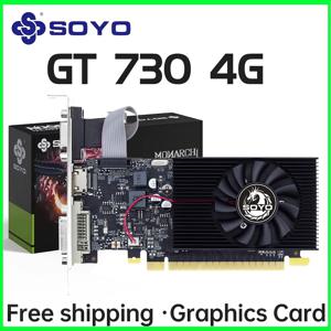 SOYO NVIDIA Geforce GT730 4GB 그래픽 카드 GDDR3 메모리 128비트 HDMI 호환 VGA DVI P 데스크탑 호스트용 비디오 카드