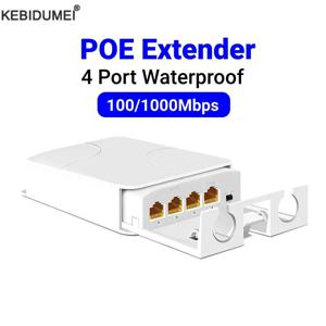 4 포트 IP55 방수 POE 리피터 100/1000Mbps 1 ~ 3 POE 카메라 Wierless AP용 네트워크 스위치 PoE 익스텐더,4 Port IP55 Waterproof POE Repeater 100/1000Mbps 1 to 3 Network Switch PoE Extender for POE Camera Wierless AP