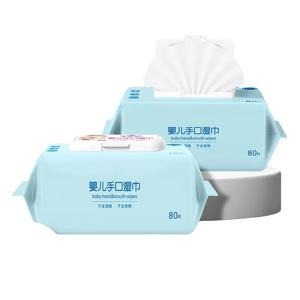 80매 아기 전용 클렌징 물티슈, 아기 손&입 물티슈, 휴대용 보습 얼굴&손 물티슈, 외출시 스킨케어