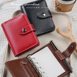 새로운 M5 바인더 지갑 PU 가죽 현금 수납 바인더 리필 가능 노트북 쉘 루즈 리프 폴더 6링 예산 바인더 스냅 포함