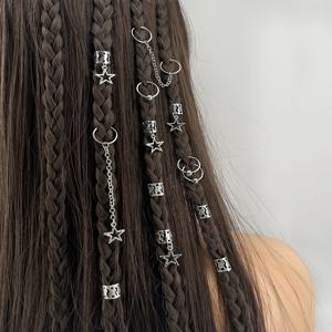 32pcs 스타 Dreadlock 머리 끈 커프스와 끈 장식 헤어 액세서리 여성용 끈 용 Loc 헤어 쥬얼리