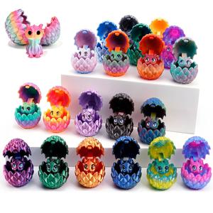 귀여운 3D 프린팅 용알 1/2개, 미니 드래곤 서프라이즈 장난감 포함, 어린이 생일 파티 선물, 크리스마스 선물용