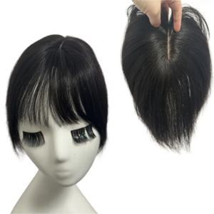 여성용 T자형 레이스 베이스 인모 부분 가발 (3D 앞머리 포함) 브라질리언 천연 헤어피스 클립형 헤어 익스텐션 탈모 커버