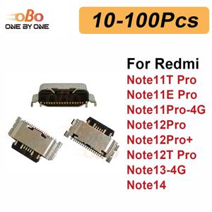 레드미 노트 11T 11E 11 12 12T Pro 13 14 4G 5G TYPE-C 충전 포트 도크 플러그 10-100개, 충전기 커넥터 소켓 수리용