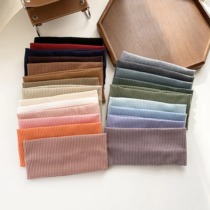 여성용 넓은 탄성 헤어밴드, 세안 및 메이크업용 다용도 헤어핀, 봄 스포츠 니트 헤어밴드