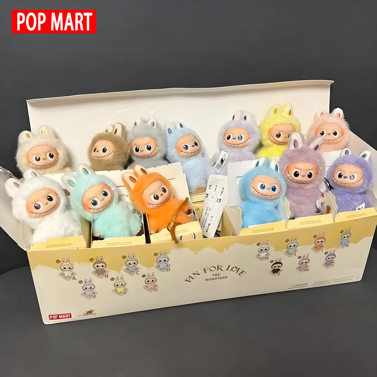 1PC 라부부 인형 (사랑을 위한 핀) 시리즈 A-Z, 완벽한 선물 - 100% 정품, 수집품, 장난스러운 디자인, 귀여운 캐릭터, 부드러움