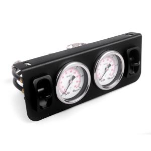 트럭 시트 및 에어 서스펜션용 듀얼 180 PSI 게이지가 있는 에어 컨트롤 패널 투 스위치 매뉴얼 패들 밸브