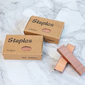 1000개/박스 로즈 골드 메탈 오피스 표준 스테이플러 스테이플 26/6 바인딩 머신 학교 용품 액세서리