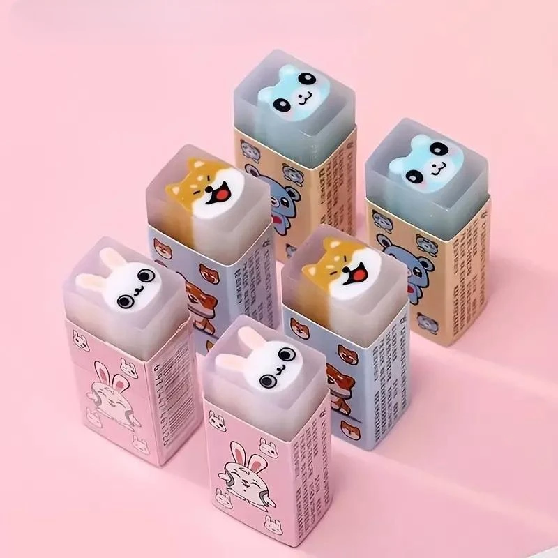 3pcs/6pcs 귀여운 동물 고무, 달콤한 냄새와 크리 에이 티브 만화 젤리 지우개, 어린이와 학생을위한 멋진 선물