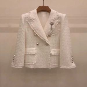 샤넬 스타일 여성 재킷 2026 신상 이른 봄 한국 버전 유명인 중간 길이 패션 태슬 슬리밍 슈트