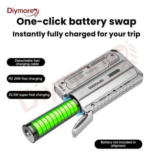 21700 파워 뱅크 케이스 PD 20W 고속 충전 내장 케이블 탈착식 파워 뱅크 DIY 배터리 케이스 (배터리 미포함)