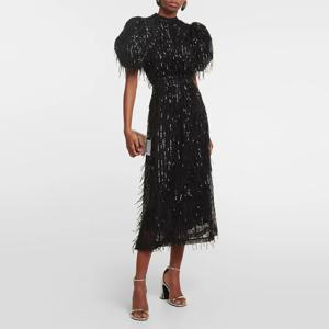 모던 맞춤 여성 이브닝 가운 머메이드 티 길이 정장 파티 드레스 O넥 사우디 드레스 짧은 퍼프 소매 프롬 드레스