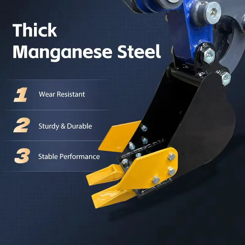미니 굴삭기 버킷 어태치먼트 200mm/7.87인치 트렌치 버킷 소형 굴삭기 200mm 버킷 1-1.5톤 굴삭기 굴착 작업용