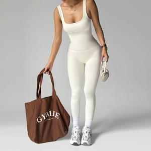 여성용 원피스 피트니스 점프수트 심리스 슬림 트랙수트 고탄력 짐 운동복 바디수트 골지 니트 힙업 점프수트