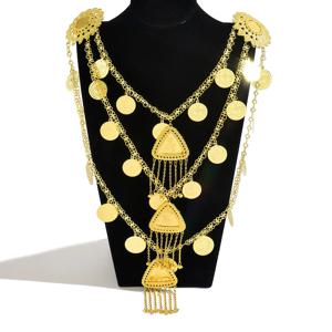 중동풍 속이 빈 금화 태슬 장식, 신부 카프탄 웨딩 및 벨리댄스 장식