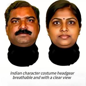 인도 스타일 파티 현실적인 마스크 헤드기어, 추상적이고 재미있는 코스프레 마스크, 자전거 타기 외출 필수 장비