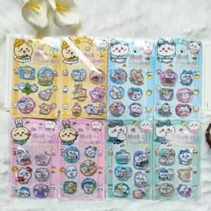 1/12pcsCute Chiikawa Hachiware Usagi 3D 워터 쉐이크 스티커 노트북, 노트북 및 전화 케이스용 재미있는 DIY 장식 스티커