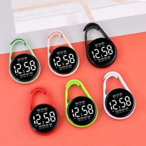 1개 미니 LED 전자식 휴대용 시계 디지털 디스플레이 방수 포켓 스타일 야광 포켓 시계