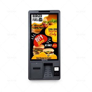 23.8인치 결제 단말기 터치스크린 POS 키오스크 머신, 바닥 스탠드가 있는 음식 셀프 주문 키오스크 머신