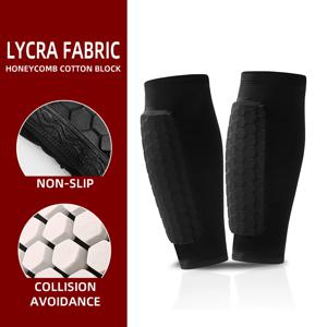 야외 스포츠 축구 허니콤 충돌 방지 종아리 보호 라이크라 통기성 보호 장비 압축 종아리 커버