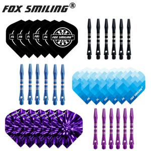 Fox Smiling 41mm 알루미늄 다트 샤프트 및 다트 비행 세트 Dardos 깃털 잎 다트 액세서리 다트판 게임용 세트