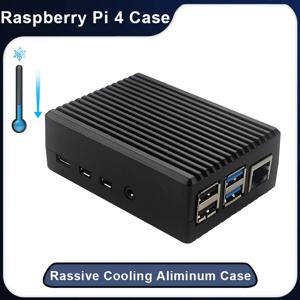 라즈베리 파이 4 알루미늄 합금 케이스 금속 보호 인클로저 라즈베리 파이 4 모델 B용 수동 냉각 쉘 열 방출
