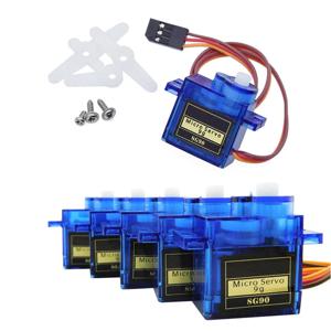 3/5/10/20pcs Arduino 아날로그 마이크로 서보 모터 SG90 9G RC 자동차 장난감 비행기 고정 날개 헬리콥터 항공기 모델 180 360