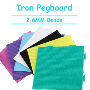 Yant Jouet 2.6mm 하마 비즈 다채로운 Pegboard 화이트 블랙 핑크 그린 블루 템플릿 보드 원형 사각형 DIY 그림 재료