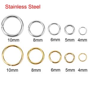 100pcs PVD 결코 스테인레스 스틸 오픈 점프 링을 퇴색하지 마십시오 4/5/6/8/10mm 분할 링 커넥터 목걸이 팔찌 쥬얼리 액세서리