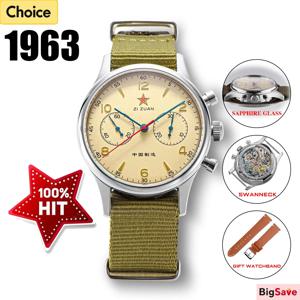 38mm 1963 남성용 시계 Polit 크로노 그래프 손목 시계 ST1901 기계식 오리지널 공군 40mm Acylic Reloj Homber Tianjin Movement