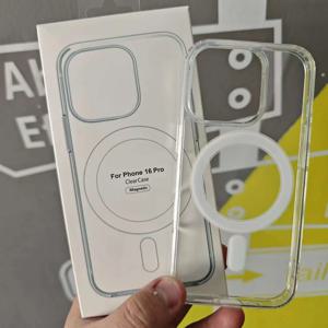 고급 투명 맥세이프 무선 충전 케이스, 아이폰 16 15 14 13 12 11 프로 맥스 미니 충격 방지 후면 커버